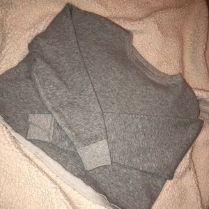 distressed grey crop top sweater